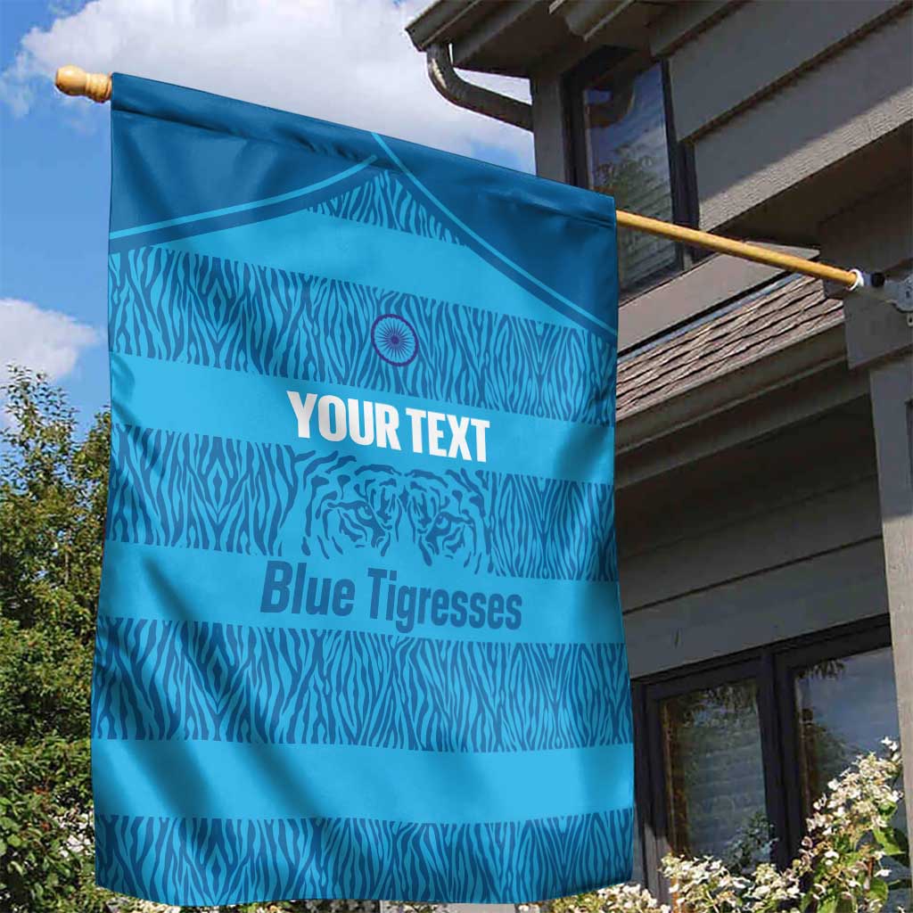 Custom India Football 2026 Garden Flag Come On Blue Tigresses - Blue Version