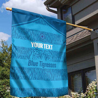 Custom India Football 2026 Garden Flag Come On Blue Tigresses - Blue Version