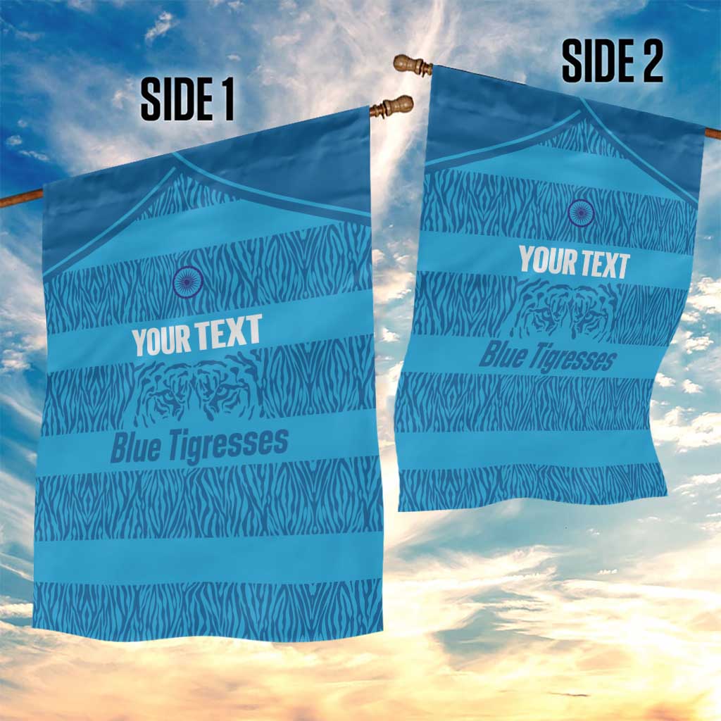 Custom India Football 2026 Garden Flag Come On Blue Tigresses - Blue Version
