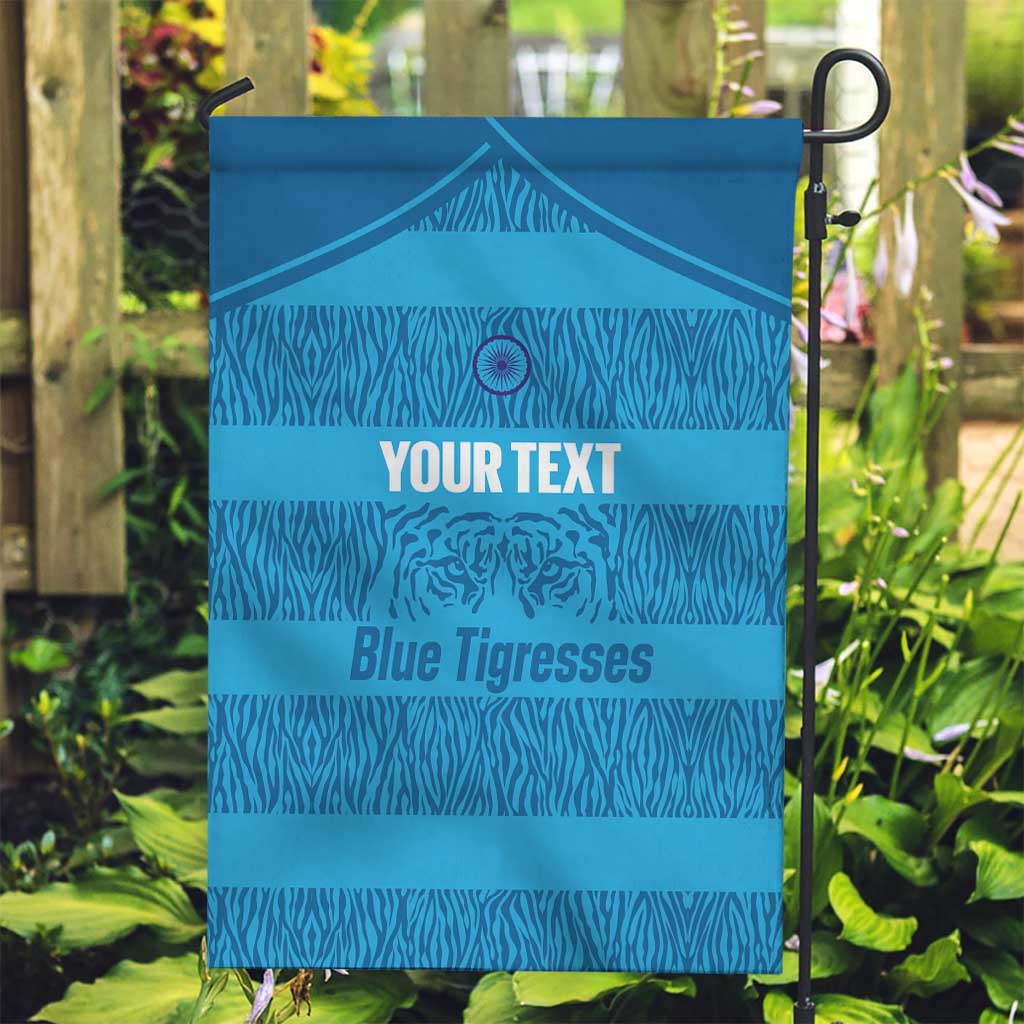 Custom India Football 2026 Garden Flag Come On Blue Tigresses - Blue Version