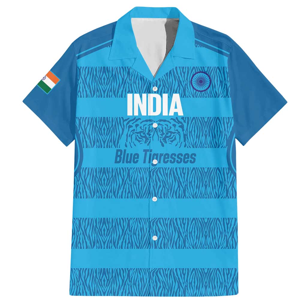 Custom India Football 2026 Hawaiian Shirt Come On Blue Tigresses - Blue Version