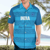 Custom India Football 2026 Hawaiian Shirt Come On Blue Tigresses - Blue Version