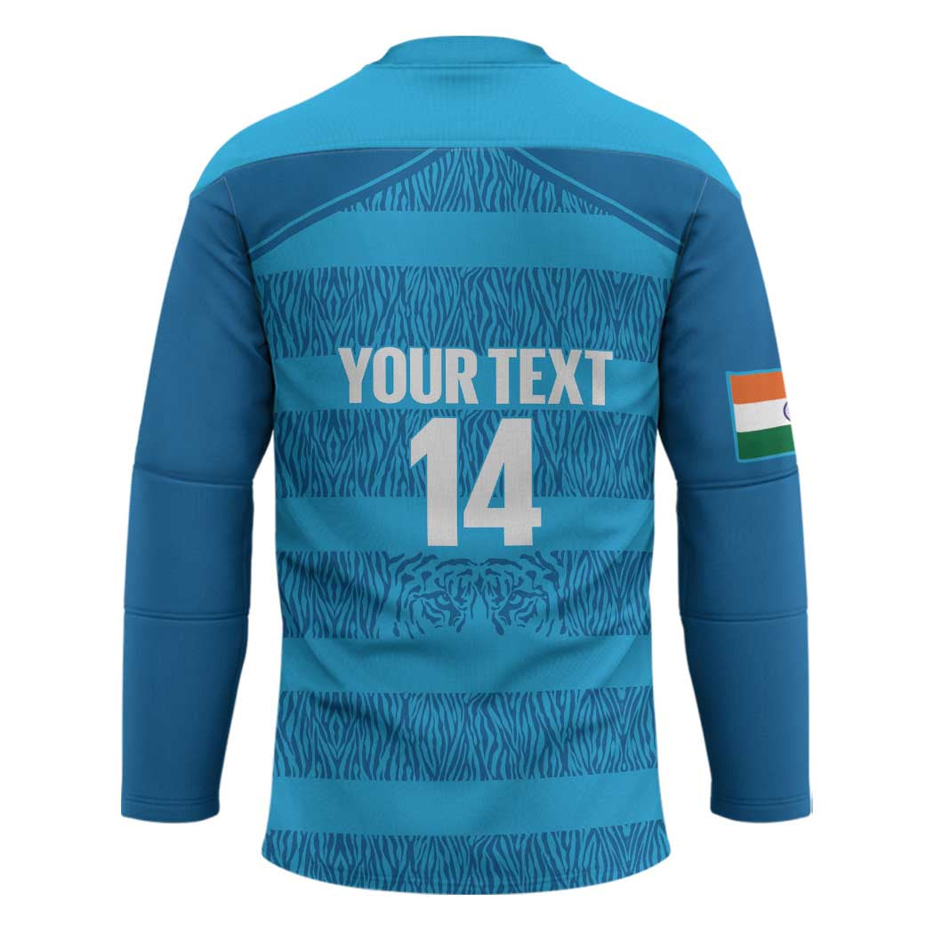 Custom India Football 2026 Hockey Jersey Come On Blue Tigresses - Blue Version