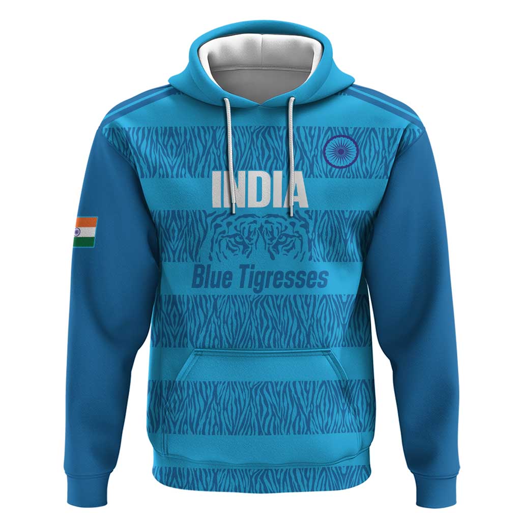 Custom India Football 2026 Hoodie Come On Blue Tigresses - Blue Version