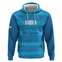 Custom India Football 2026 Hoodie Come On Blue Tigresses - Blue Version