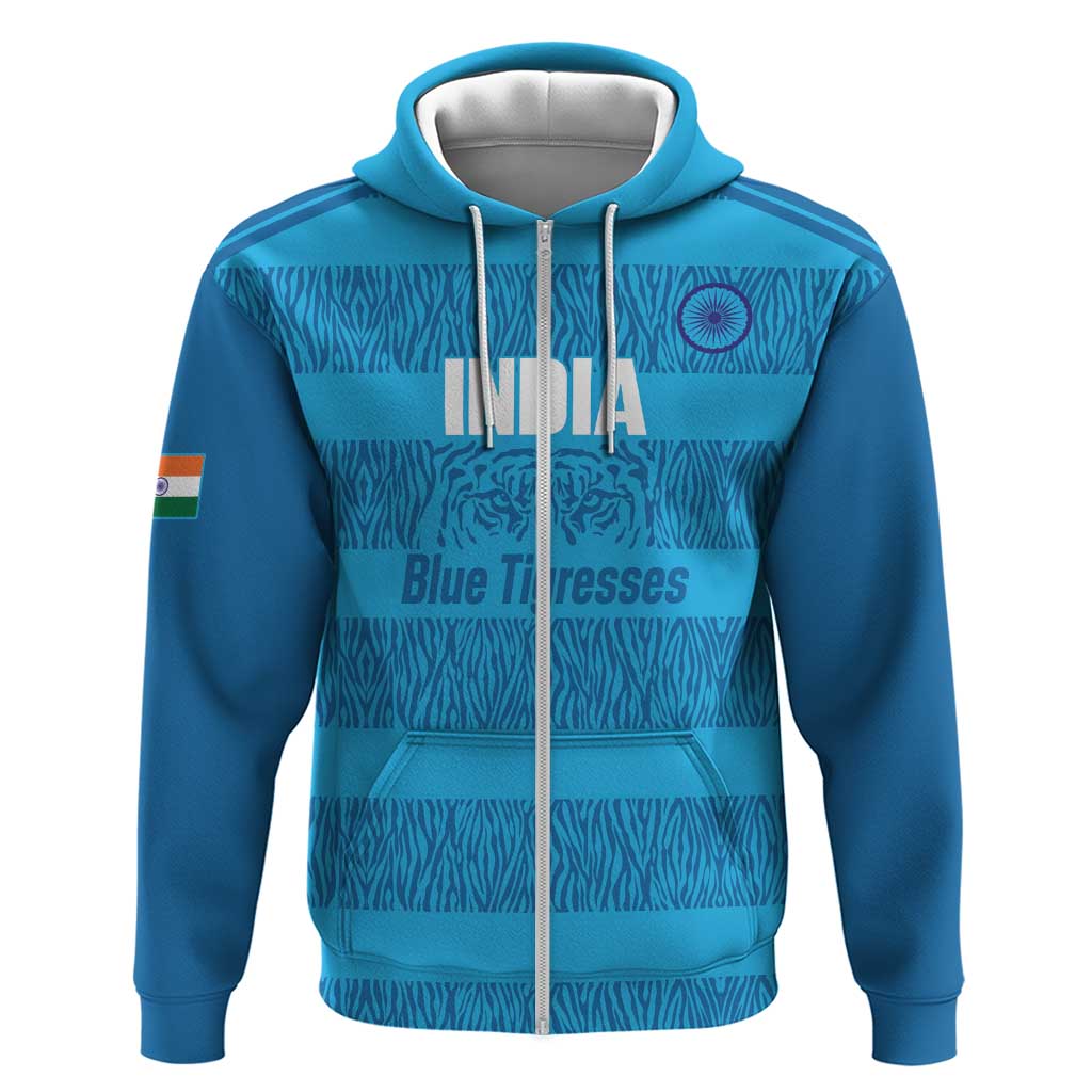 Custom India Football 2026 Hoodie Come On Blue Tigresses - Blue Version