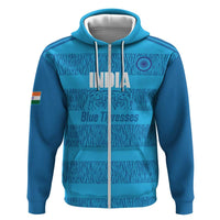 Custom India Football 2026 Hoodie Come On Blue Tigresses - Blue Version