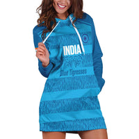 Custom India Football 2026 Hoodie Dress Come On Blue Tigresses - Blue Version
