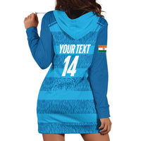 Custom India Football 2026 Hoodie Dress Come On Blue Tigresses - Blue Version