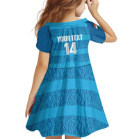 Custom India Football 2026 Kid Short Sleeve Dress Come On Blue Tigresses - Blue Version