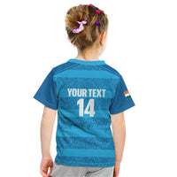 Custom India Football 2026 Kid T Shirt Come On Blue Tigresses - Blue Version