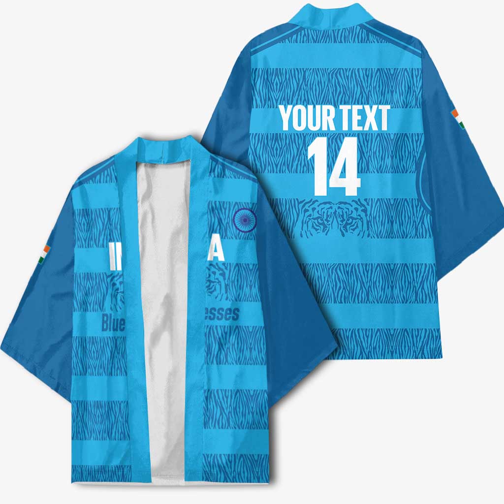 Custom India Football 2026 Kimono Come On Blue Tigresses - Blue Version