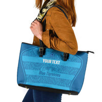 Custom India Football 2026 Leather Tote Bag Come On Blue Tigresses - Blue Version