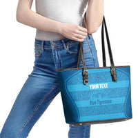 Custom India Football 2026 Leather Tote Bag Come On Blue Tigresses - Blue Version