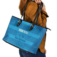 Custom India Football 2026 Leather Tote Bag Come On Blue Tigresses - Blue Version