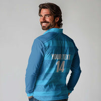 Custom India Football 2026 Long Sleeve Polo Shirt Come On Blue Tigresses - Blue Version