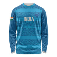 Custom India Football 2026 Long Sleeve Shirt Come On Blue Tigresses - Blue Version