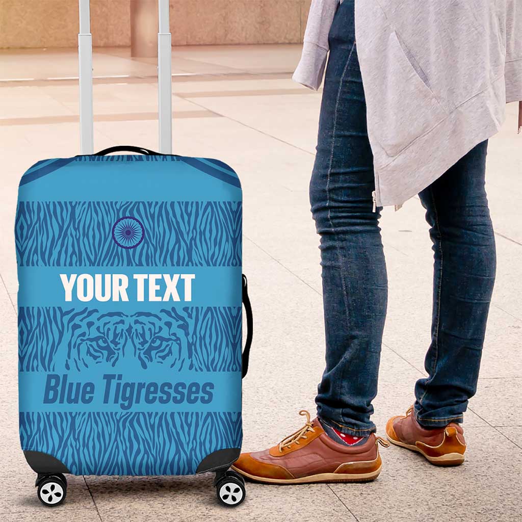 Custom India Football 2026 Luggage Cover Come On Blue Tigresses - Blue Version