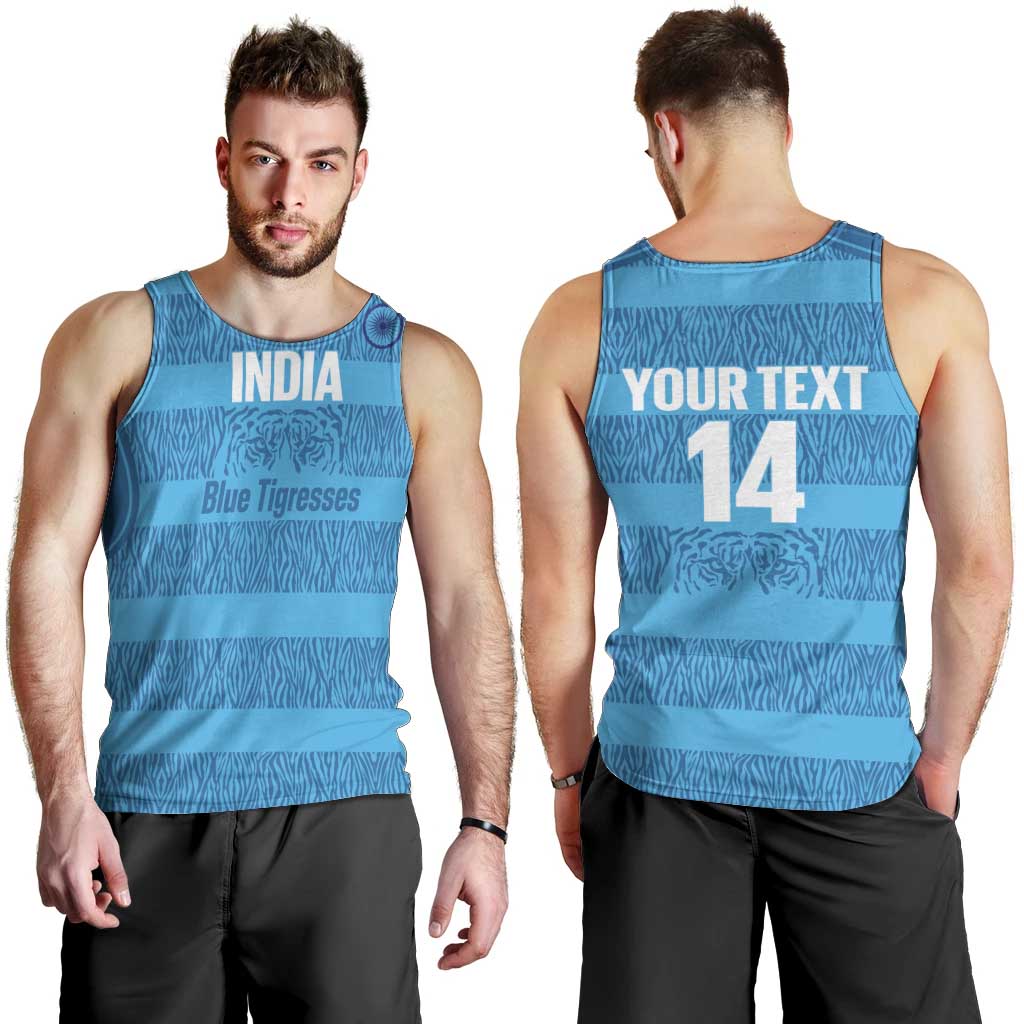 Custom India Football 2026 Men Tank Top Come On Blue Tigresses - Blue Version