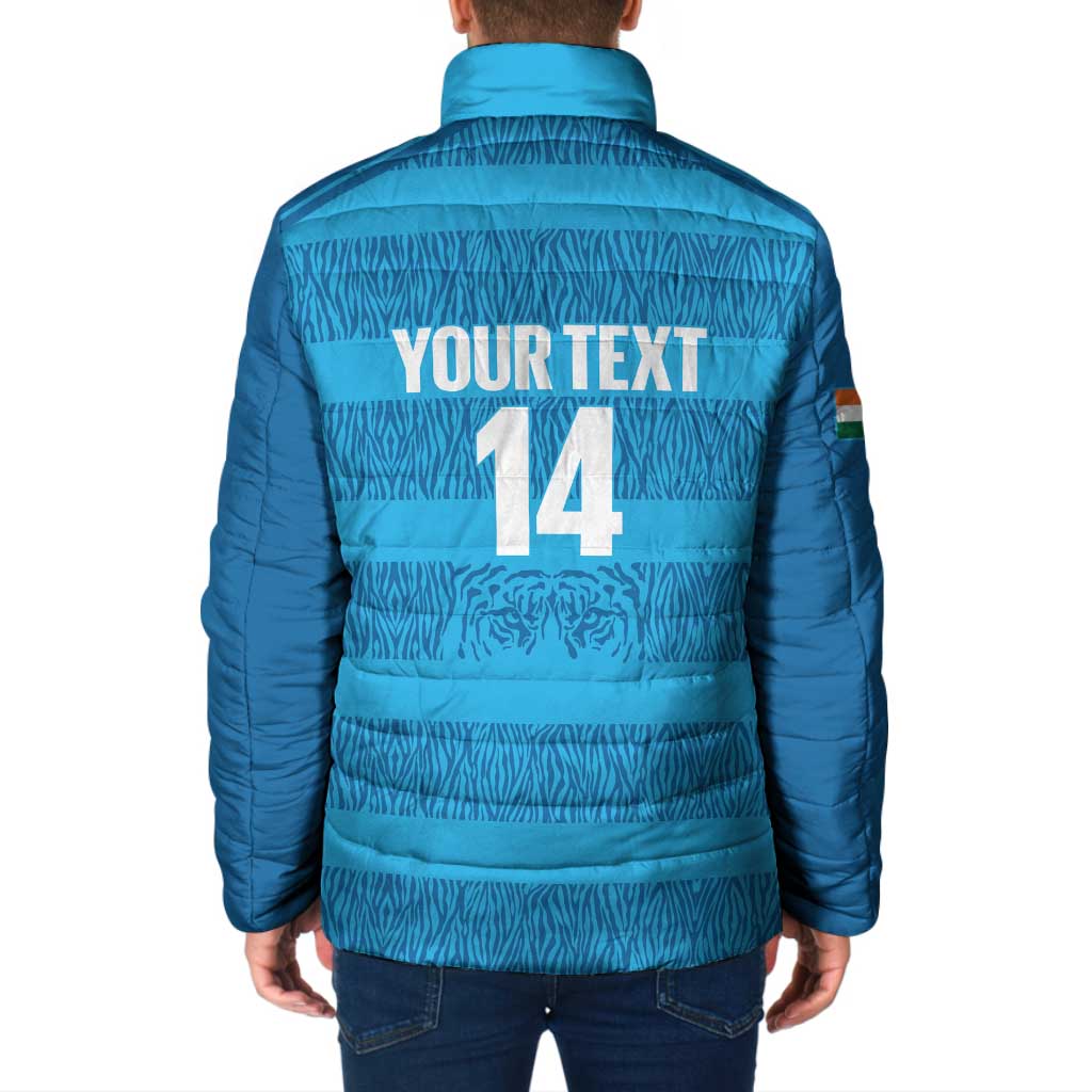 Custom India Football 2026 Padded Jacket Come On Blue Tigresses - Blue Version