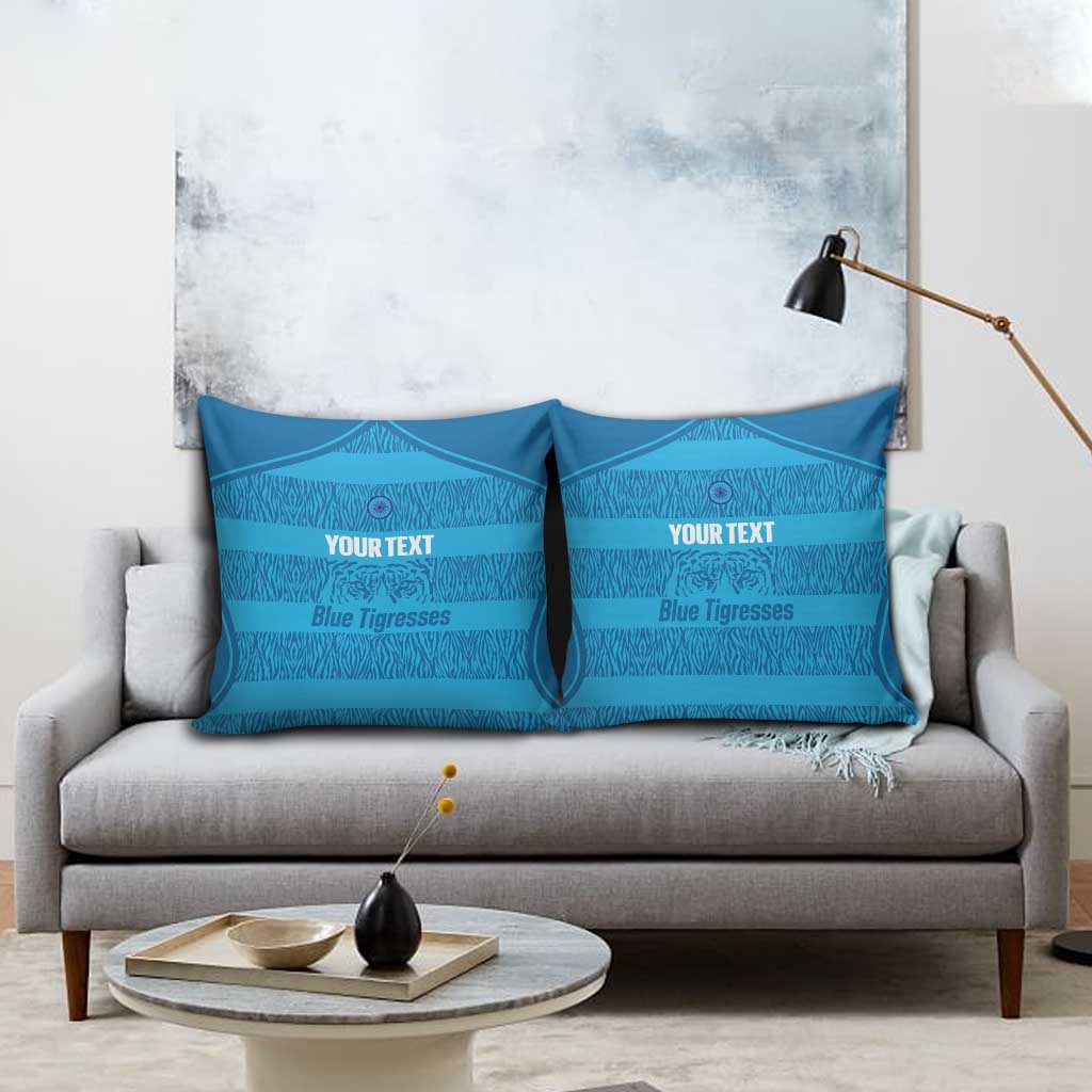 Custom India Football 2026 Pillow Cover Come On Blue Tigresses - Blue Version
