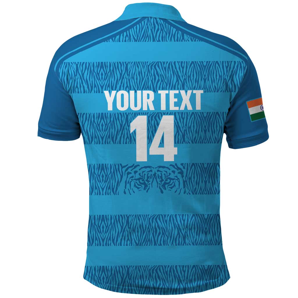 Custom India Football 2026 Polo Shirt Come On Blue Tigresses - Blue Version
