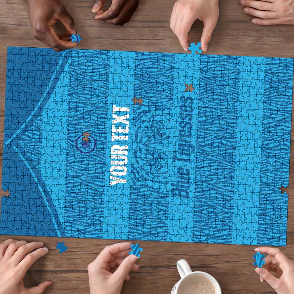 Custom India Football 2026 Puzzle Come On Blue Tigresses - Blue Version