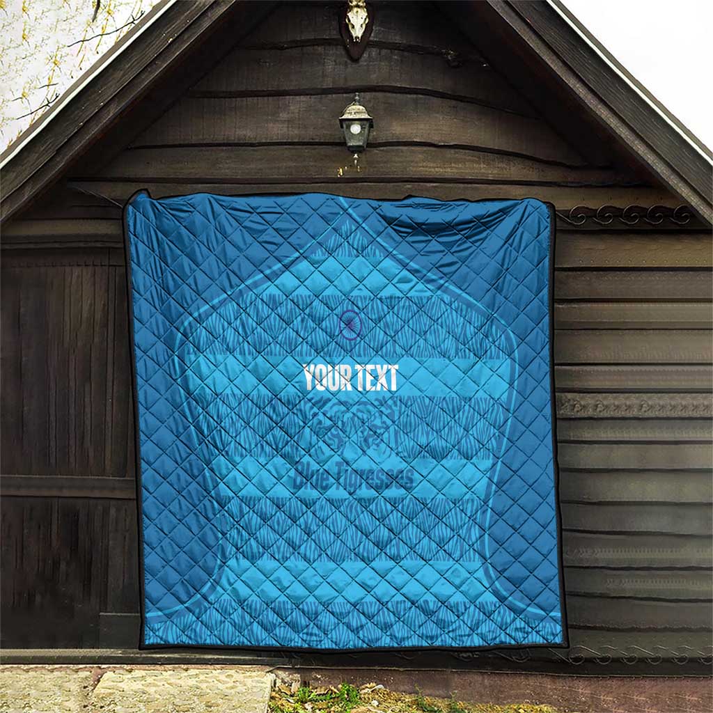 Custom India Football 2026 Quilt Come On Blue Tigresses - Blue Version