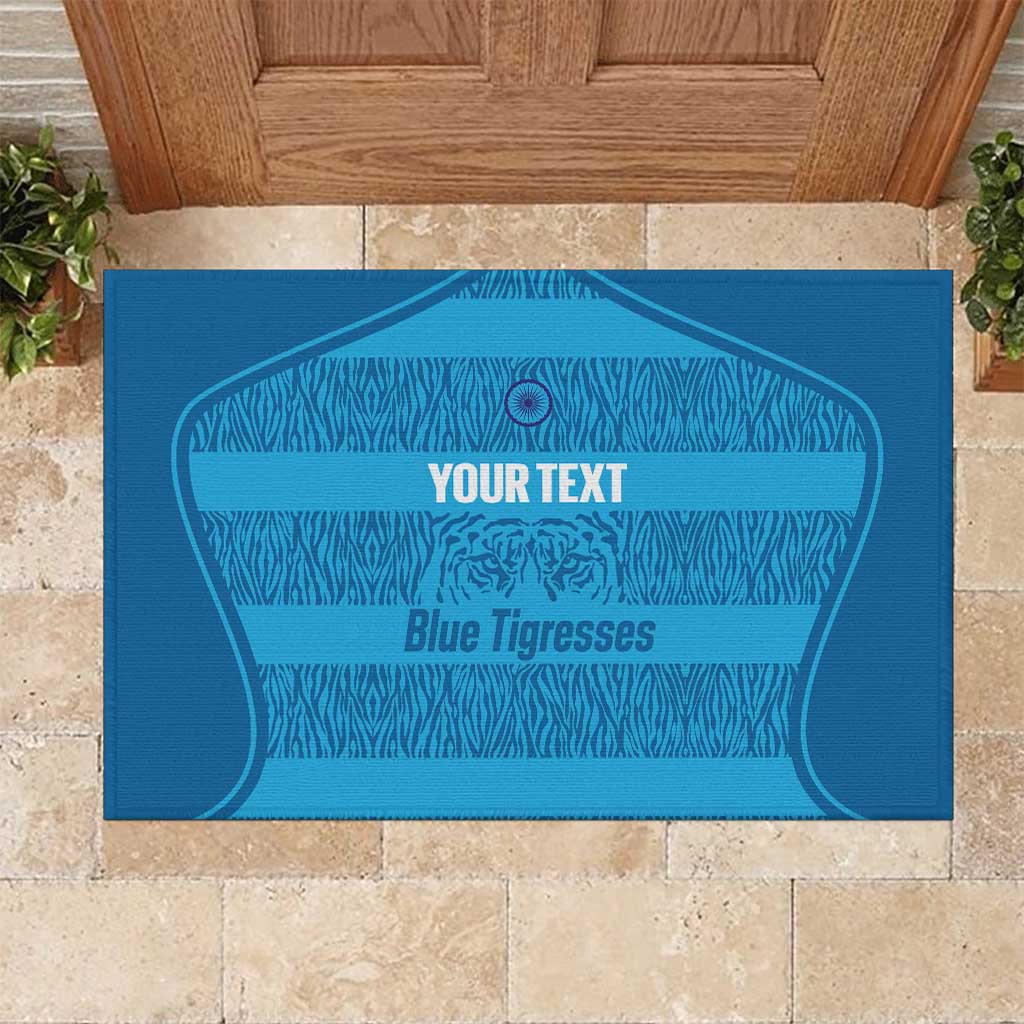 Custom India Football 2026 Rubber Doormat Come On Blue Tigresses - Blue Version