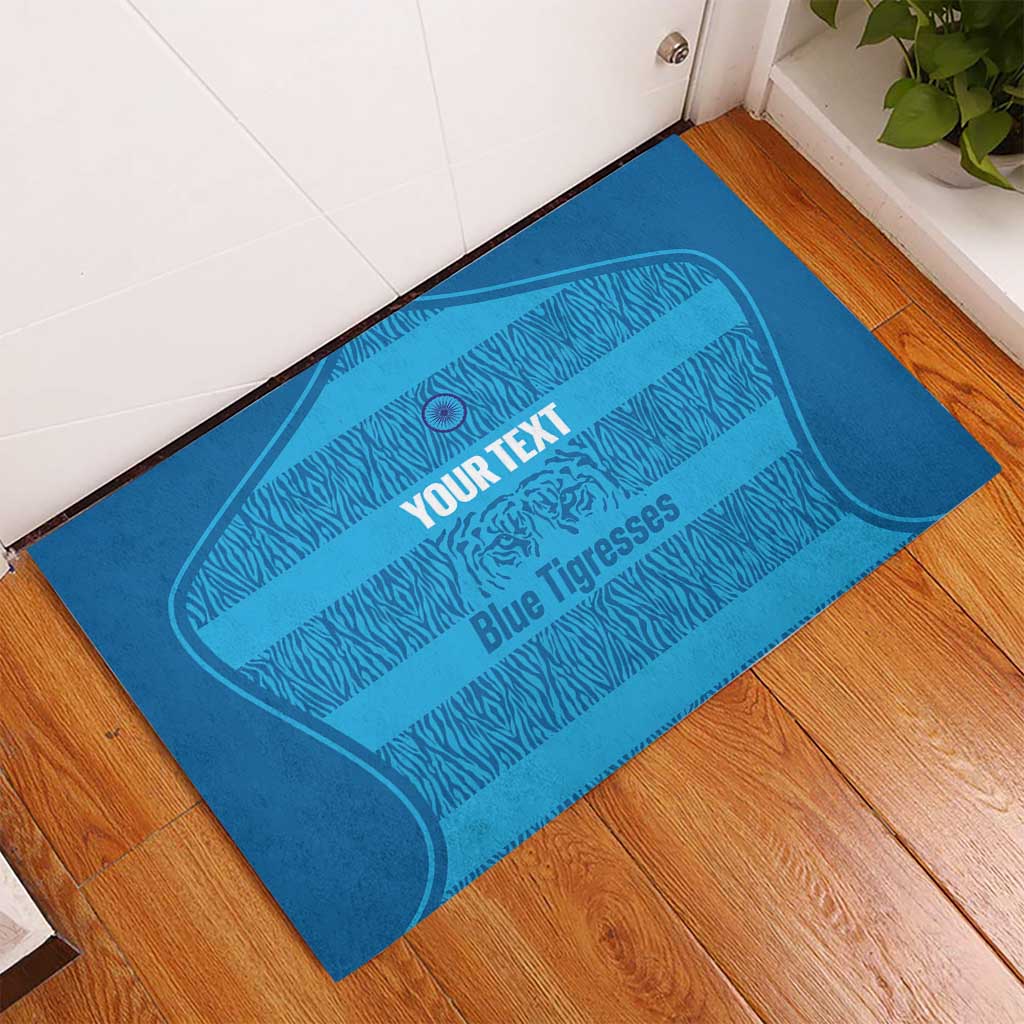Custom India Football 2026 Rubber Doormat Come On Blue Tigresses - Blue Version