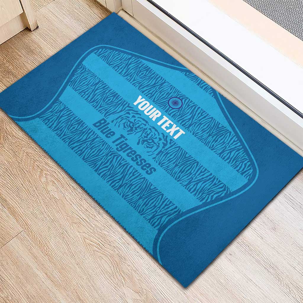 Custom India Football 2026 Rubber Doormat Come On Blue Tigresses - Blue Version