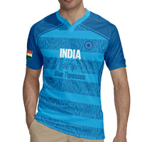 Custom India Football 2026 Rugby Jersey Come On Blue Tigresses - Blue Version