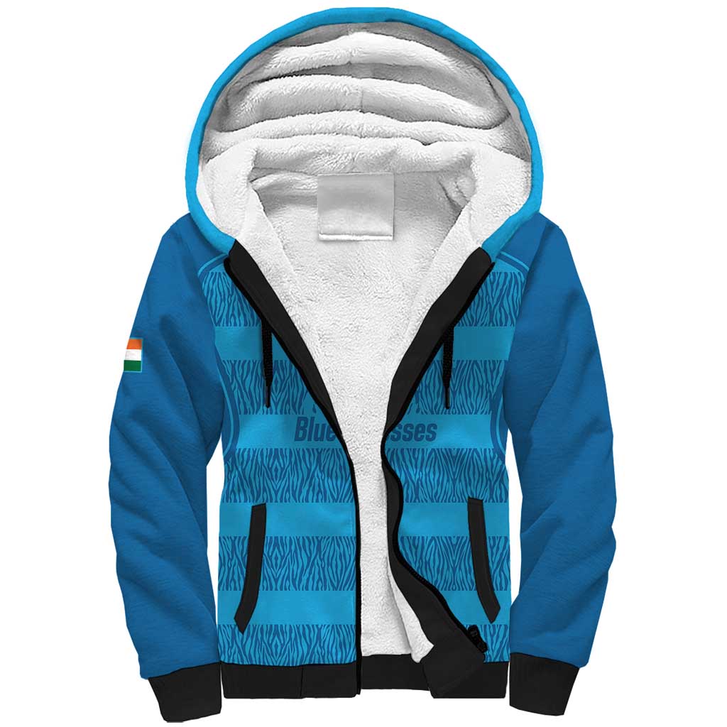 Custom India Football 2026 Sherpa Hoodie Come On Blue Tigresses - Blue Version