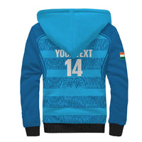 Custom India Football 2026 Sherpa Hoodie Come On Blue Tigresses - Blue Version