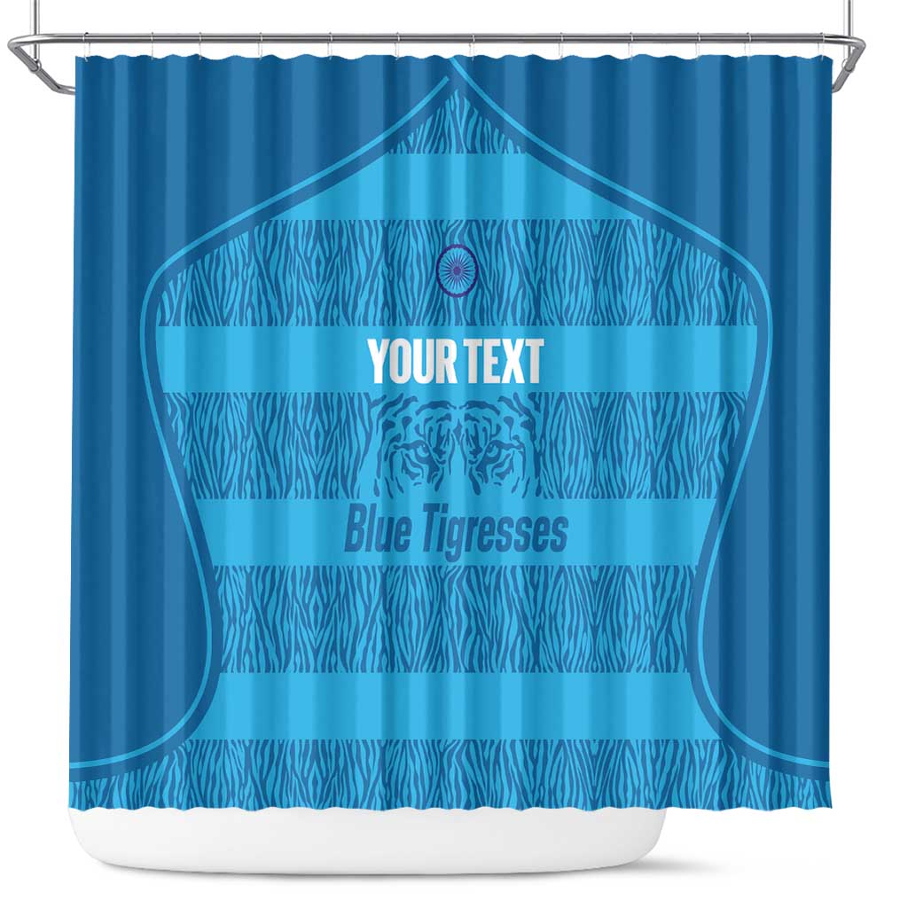 Custom India Football 2026 Shower Curtain Come On Blue Tigresses - Blue Version
