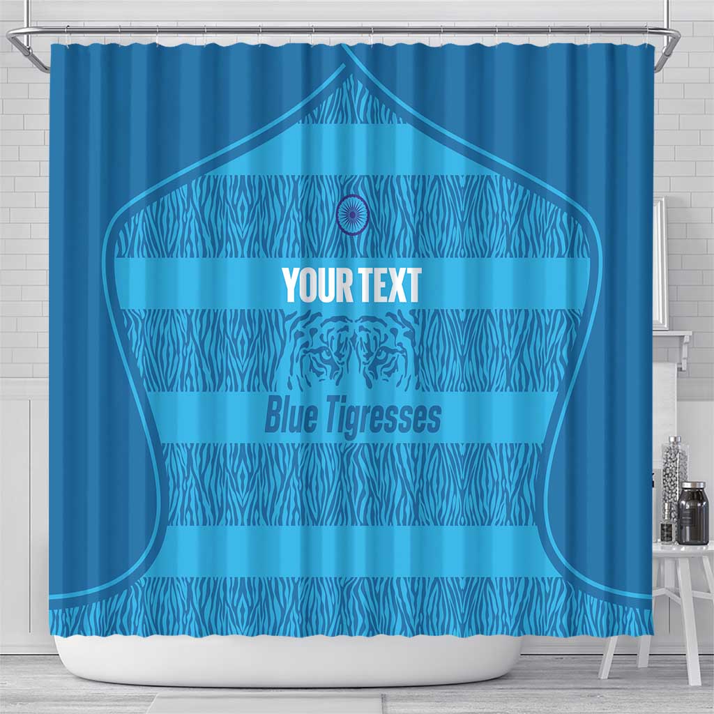 Custom India Football 2026 Shower Curtain Come On Blue Tigresses - Blue Version
