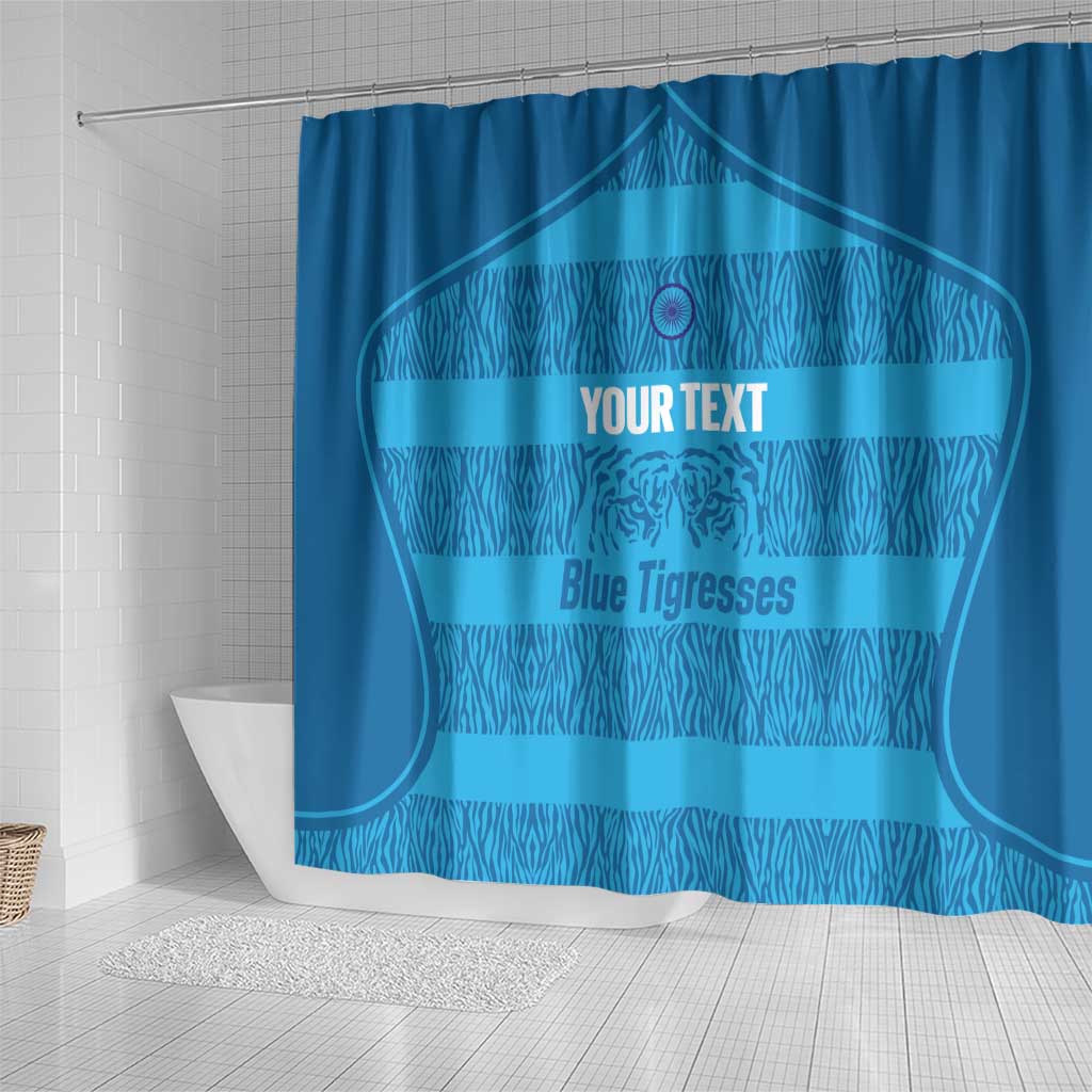 Custom India Football 2026 Shower Curtain Come On Blue Tigresses - Blue Version