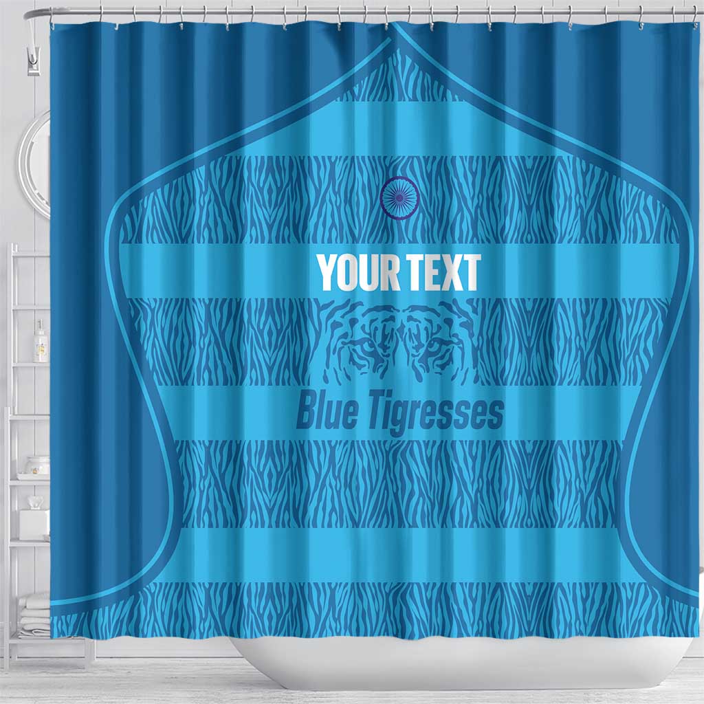 Custom India Football 2026 Shower Curtain Come On Blue Tigresses - Blue Version