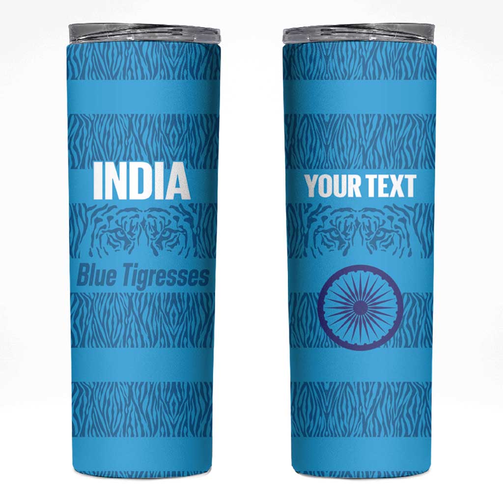 Custom India Football 2026 Skinny Tumbler Come On Blue Tigresses - Blue Version