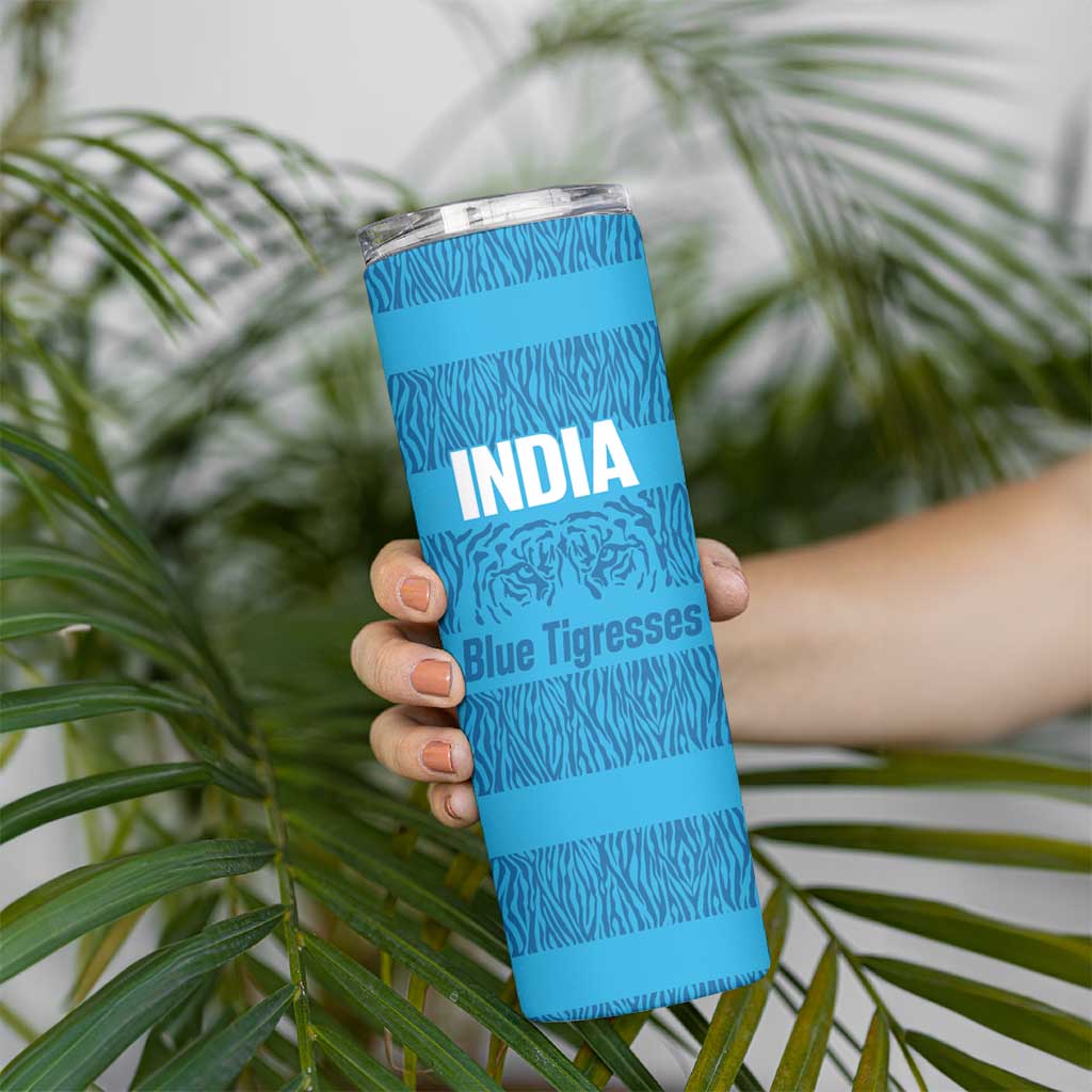 Custom India Football 2026 Skinny Tumbler Come On Blue Tigresses - Blue Version