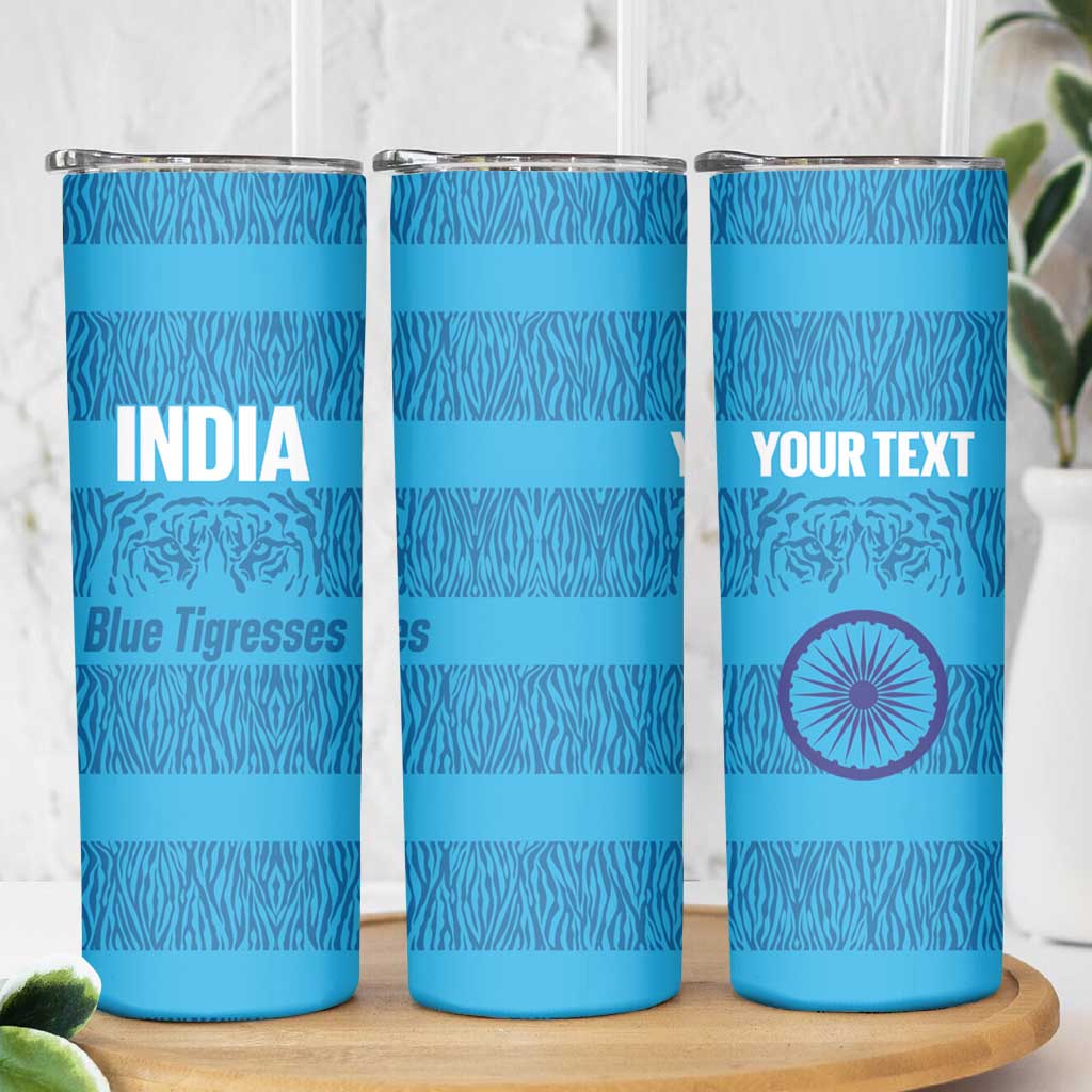 Custom India Football 2026 Skinny Tumbler Come On Blue Tigresses - Blue Version