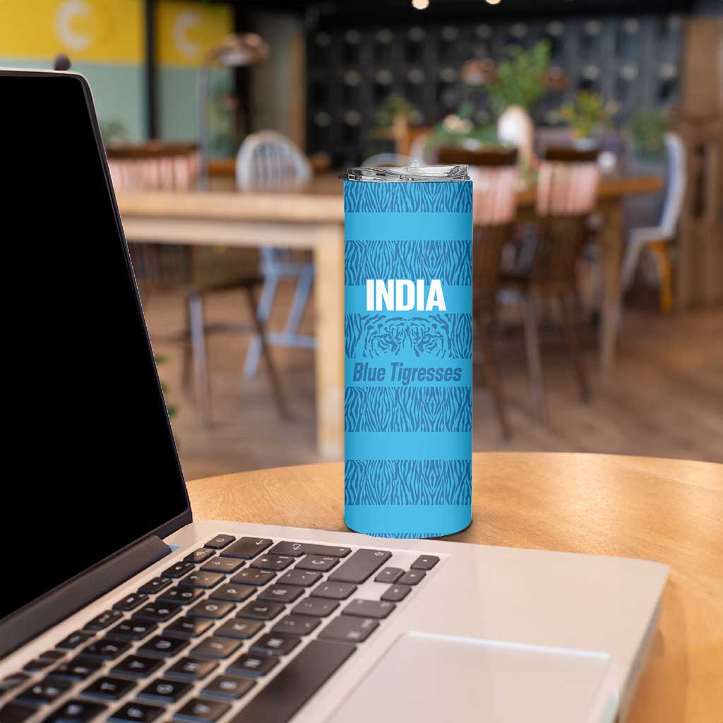 Custom India Football 2026 Skinny Tumbler Come On Blue Tigresses - Blue Version