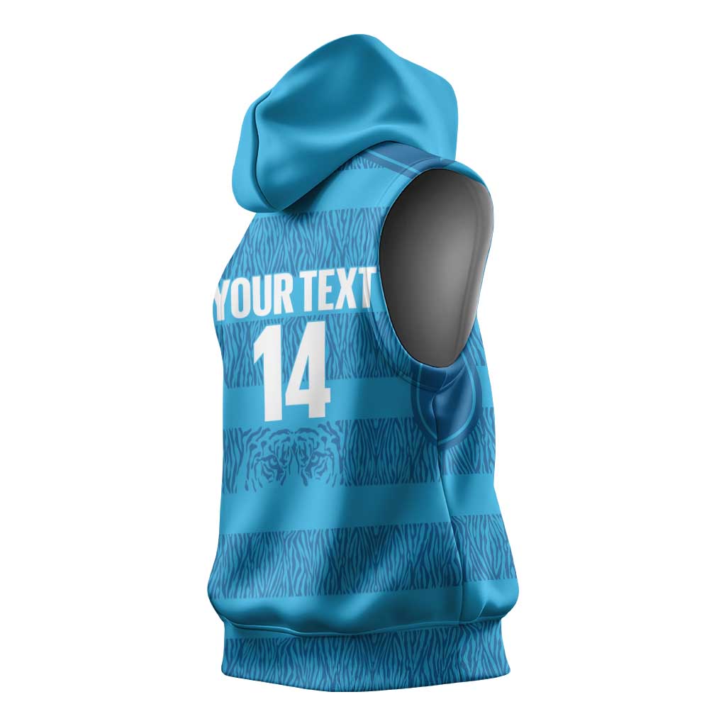 Custom India Football 2026 Sleeveless Hoodie Come On Blue Tigresses - Blue Version