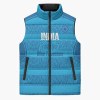 Custom India Football 2026 Sleeveless Puffer Jacket Come On Blue Tigresses - Blue Version