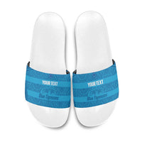 Custom India Football 2026 Slide Sandals Come On Blue Tigresses - Blue Version
