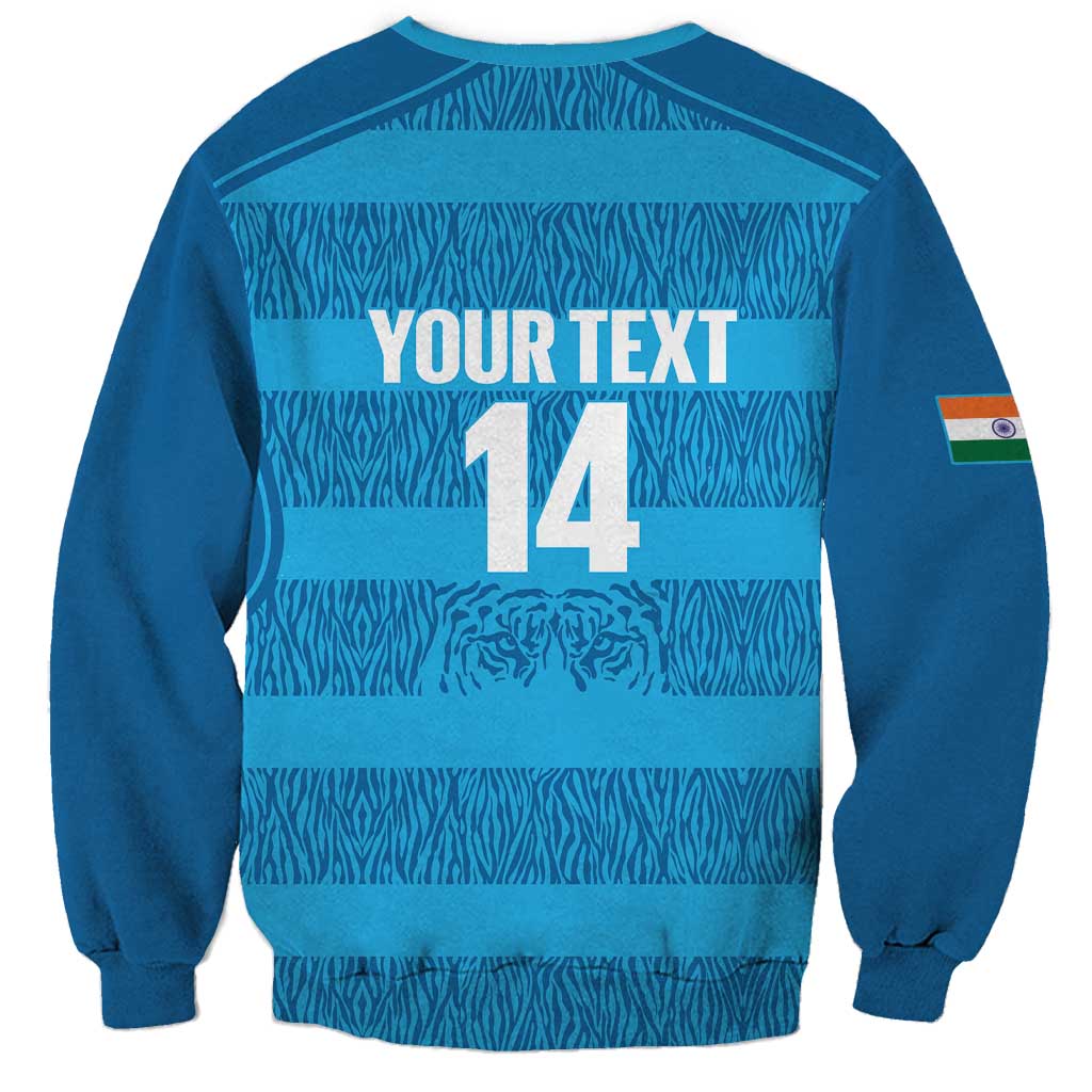 Custom India Football 2026 Sweatshirt Come On Blue Tigresses - Blue Version