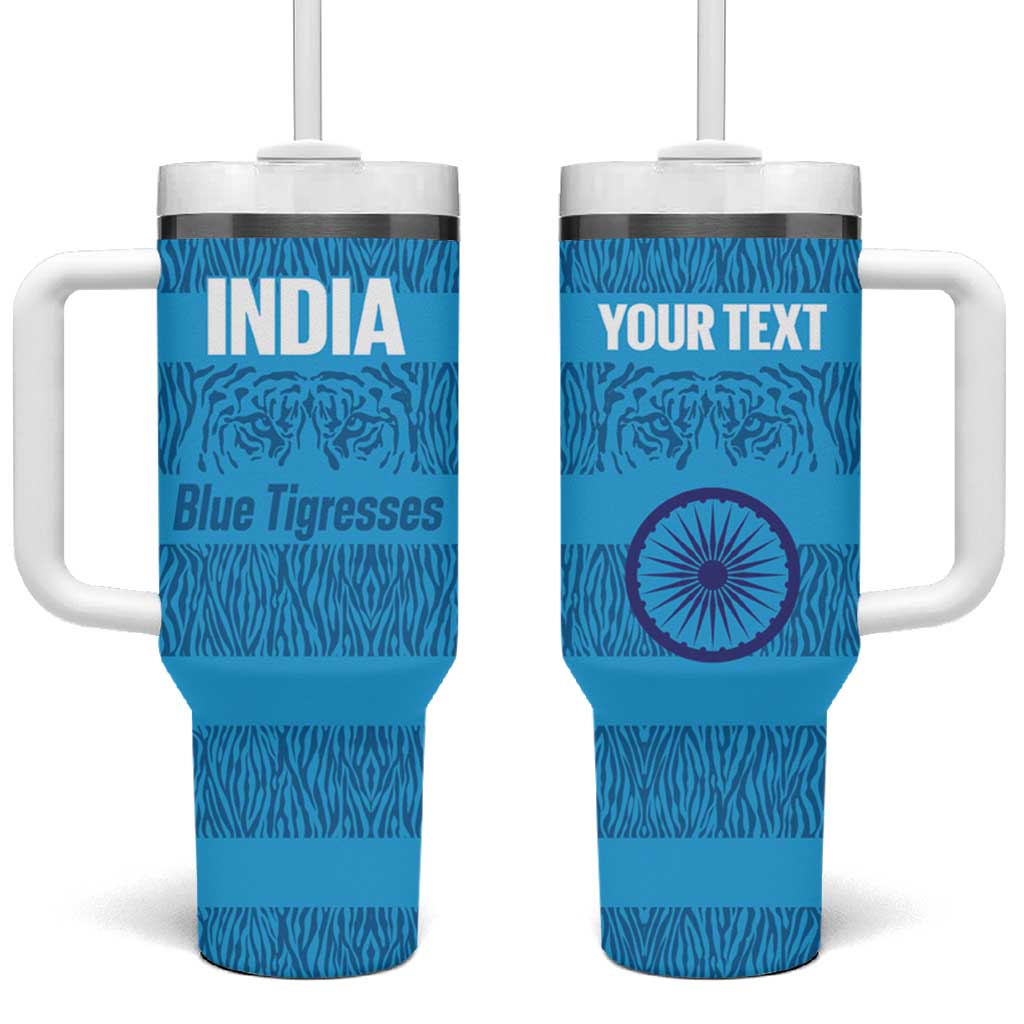 Custom India Football 2026 Tumbler With Handle Come On Blue Tigresses - Blue Version