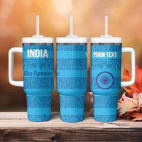 Custom India Football 2026 Tumbler With Handle Come On Blue Tigresses - Blue Version