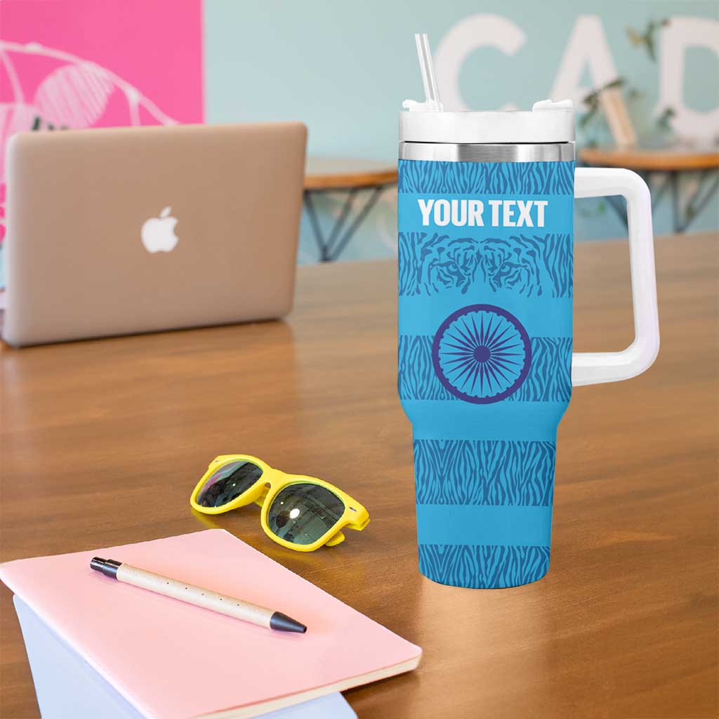 Custom India Football 2026 Tumbler With Handle Come On Blue Tigresses - Blue Version