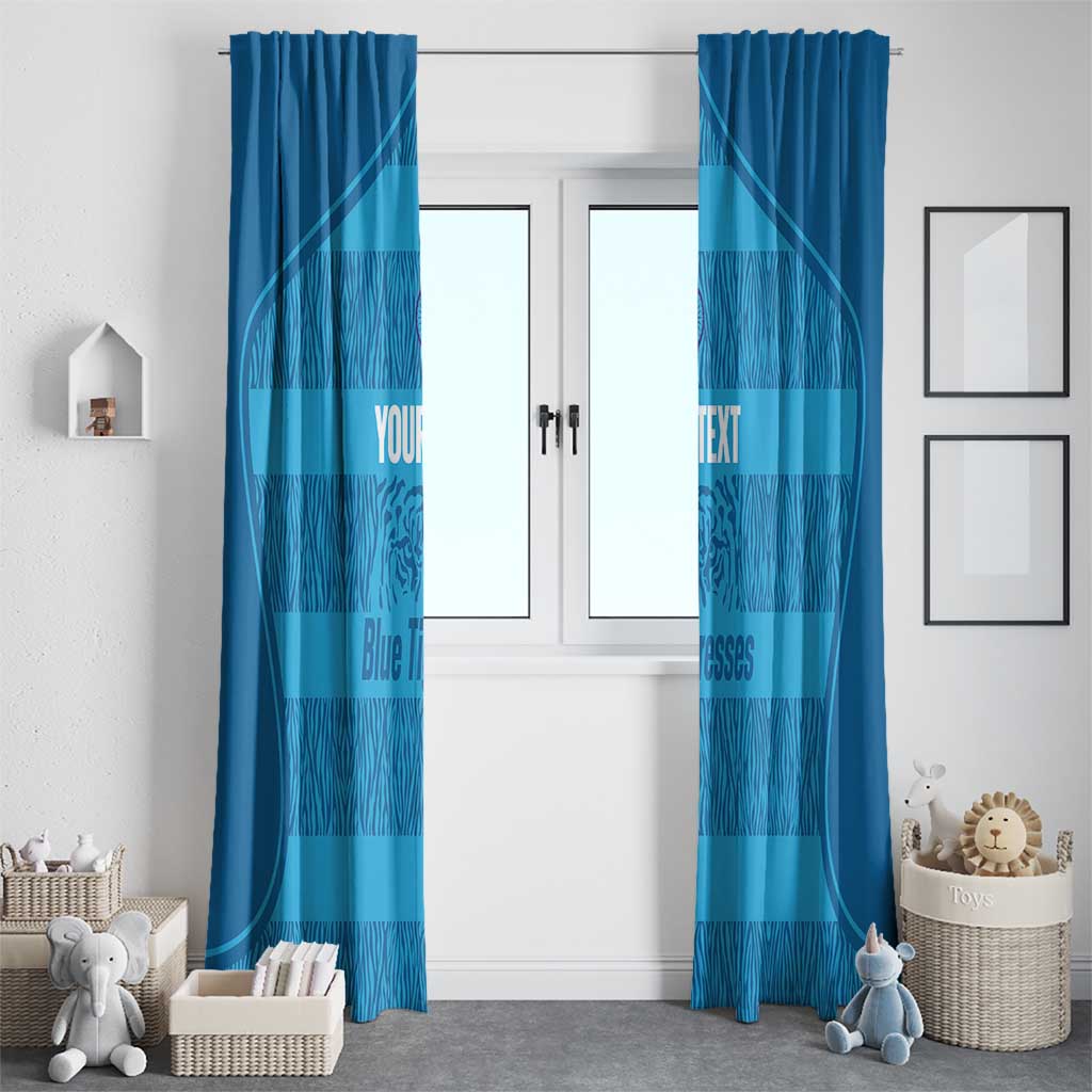 Custom India Football 2026 Window Curtain Come On Blue Tigresses - Blue Version